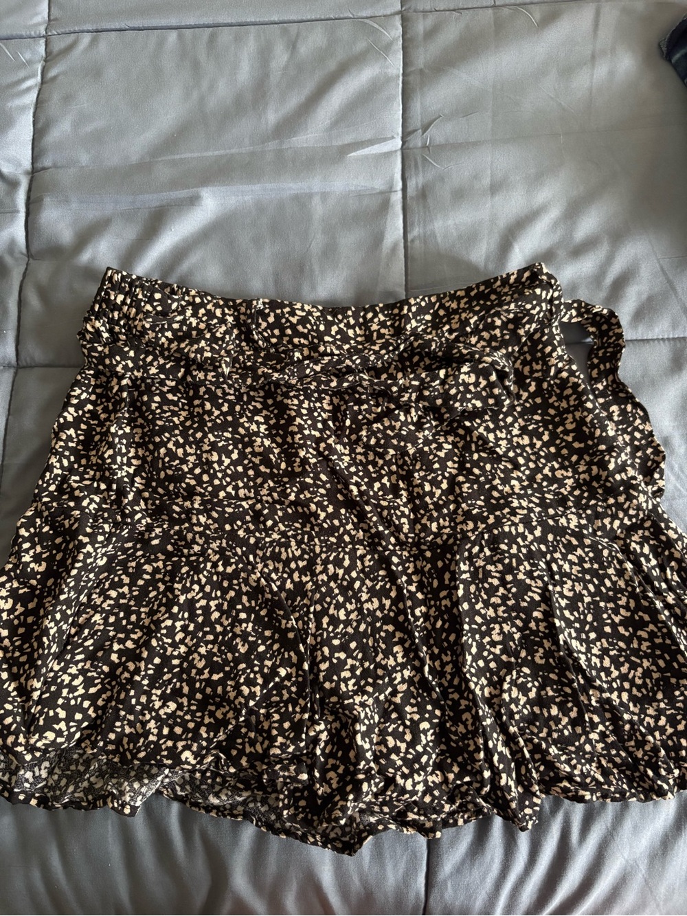 Black and Cream Skort with Soft Ruffle Hem